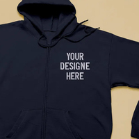 Sudadera con Capucha y Cremallera Personalizada con Bordado, Texto/Logotipo/Diseño, 100% Algodón, Sudadera de Invierno con Colores y Tallas Personalizadas