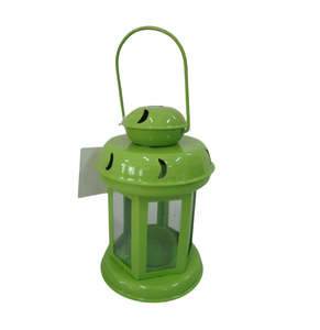 Lanterne décorative de noël en fer/verre argent PC Antique bougie lanterne pour noël et hôtel décoration à la main - Product Image 3