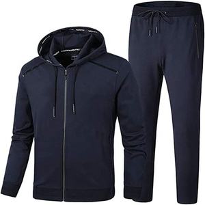 Survêtement d'hiver à logo personnalisable de haute qualité pour hommes, deux pièces à motif solide et confortable, vêtements d'entraînement/fitness, grande taille - Product Image 1