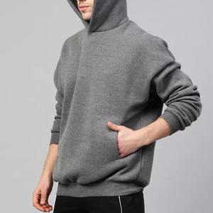 High Quality 100% Cotton <b>Men's</b> Heavyweight Winter Pullover Hoodie Custom Solid Pattern Thermal <b>Hoodies</b> Wholesale - Product Image 3