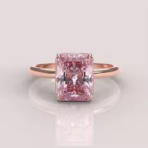 แหวนประดับเพชรสีชมพูประกายประกายทอง14K สำหรับผู้หญิงแหวนหมั้นเพชรสำหรับงานแต่งงานเจ้าสาว - Product Image 1