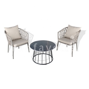 Silla de mesa de jardín Calista, muebles de exterior, sillas y cuerda plegable, silla de aluminio tejida, juego de comedor - Product Image 4