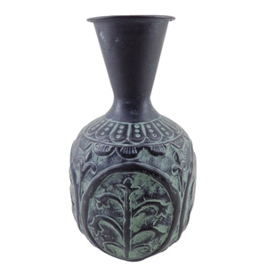Vase décoratif à fleurs en métal Design unique Pot à patine grise pour décoration de table Fait à la main en vrac - Product Image 6