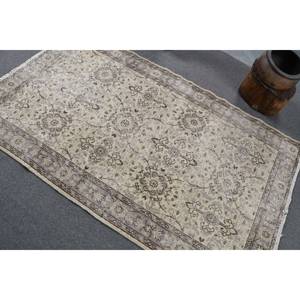 Classique Beige Gris 3.9X6.6 ft Laine Faite À La Main Grande Surface Tapis Turc Abstrait Patchwork Conception Couloir Chambres 4m Latex - Product Image 4