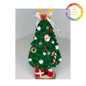 Bonito árbol de Navidad de chenilla DIY de Vietnam | Juego de bricolaje y árbol listo disponible - Product Image 5