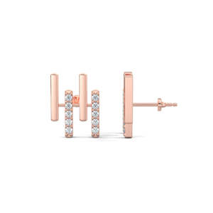 Boucles d'oreilles avec barre en diamant - Product Image 2