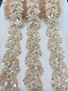 ผ้าลูกไม้ปักสีนกเป็ดน้ำสำหรับการแต่งกายหรือการออกแบบลายดอกไม้ที่หรูหรา - Product Image 4