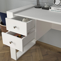 Bureau de travail modulaire en panneaux de particules blancs, design moderne et luxueux, exclusif aux meilleures ventes de Turquie, pour bureau commercial ou étude.