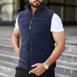 Chaleco y chaleco acolchado informal de talla grande para hombre, cómodo y elegante con relleno de nailon y cuello con capucha para la temporada de invierno - Product Image 1