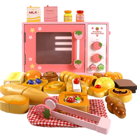 Jouet de cuisine en bois pour filles, jeu de simulation de pain aux fraises, four à micro-ondes, jouet éducatif