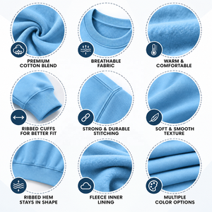 Unisex Oversized Cotton Fleece Sweatshirt Crewneck Custom Logo Embroidery Winter Blank Plain Sweatshirt - Product Image 2
