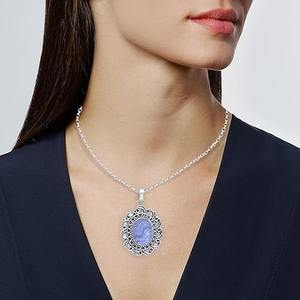 Bleu Dentelle Agate Pierre Précieuse En Gros Pendentif En Argent Sterling 925 Fine Jewelry Collier Pendentif Avec 925 Pendentif En Argent Bijoux - Product Image 4