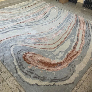 Lujosa alfombra de mezcla de lana y seda de Nueva Zelanda con mechones a mano de 12mm, alfombra grande de oración para puerta en relieve para la mejor experiencia - Product Image 1