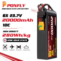 Аккумуляторная батарея PONFLY 6S 23.7V 20Ah 20000mAh 280Wh/kg LiHV полутвердотельная литий-ионная для мультироторных дронов, БПЛА с фиксированным крылом и VTOL