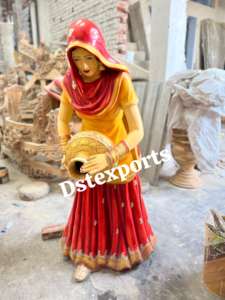 ปัญจาบธีม FRP รูปปั้นที่ทำให้การทำงานของคุณจัดงานแต่งงานที่น่าจดจำปัญจาบ Bhangra รูปปั้นปัญจาบไฟเบอร์เลดี้ผลิตรูปปั้น - Product Image 2