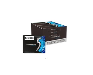 Chewing-gum sans sucre 5 GUM Peppermint Cobalt, saveur menthe fraîche et rafraîchissante, Five Gum, paquet de 15 bâtonnets (lot de 10) - Product Image 1