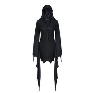 OEM Wholesale Special Horned Bat Wing Custom Embroidered Plus Size Women's <b>Hoodies</b> Full <b>Zip</b> <b>up</b> Hoodie - Product Image 4