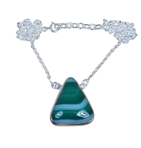 Pendentif tendance en argent sterling 925 avec pierre précieuse malachite plaqué or cadeau de mariage parfait bijoux estampillés avec '925' - Product Image 1