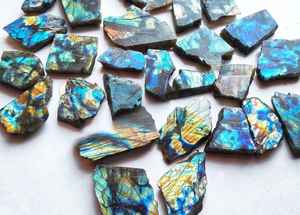 Lot de pierres précieuses en vrac naturelles Multi Flashy Labradorite Slice Cabochon pierres polies pour la fabrication de bijoux - Product Image 5