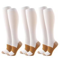 3 paires de chaussettes de compression antidérapantes en cuivre tricotées 10-20 mmHg, soutien genouillère pour hommes, femmes, sport, voyage, soins infirmiers, maternité