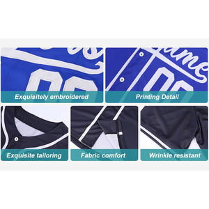 Camiseta de Béisbol Negra y Blanca Personalizada, Venta al Por Mayor de Fábrica, Estilo Americano, Manga Corta, Transpirable, Secado Rápido, Impresión por Transferencia de Calor OEM - Product Image 6