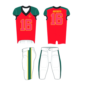 Customized American <b>Football</b> Jersey Uniform Set Men's <b>Black</b> Red <b>White</b> Sublimated Moisture Wicking Athletic Fit Short Sleeve - Product Image 4