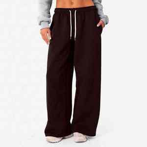 Plain Dyed Women Wide Leg Sweatpants 100% Cotton Material Breathable Loose Baggy Style Custom Made Logo Printing OEM - Product Image 3