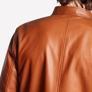 Chaqueta Corta de Cuero Genuino Marrón para Hombre - Nuevo Producto Otoño-Invierno 2025, Chaqueta de Piel de Oveja Elegante de Moda Británica para Hombre - Product Image 5