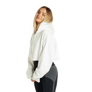 เสื้อฮู้ดดี้ผู้หญิง ผ้าฝ้าย 100% ทรงโอเวอร์ไซส์ ไหล่ตก พิมพ์ลายพัฟฟ์ ออกแบบเองได้ พร้อมโลโก้ด้านหน้า สำหรับฤดูหนาว - Product Image 4