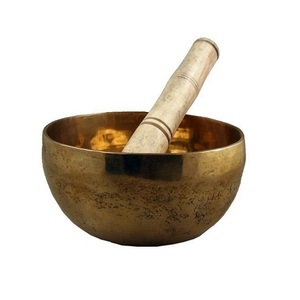Bol chantant tibétain en laiton couleur or fait à la main avec une forme ronde de qualité supérieure au meilleur prix - Product Image 4