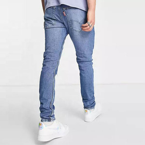 กางเกงยีนส์ทรงสกินนี่เข้ารูปสำหรับผู้ชายคอลเลคชั่นฤดูหนาวกางเกงยีนส์ซักสไตล์วินเทจปักตามสั่ง - Product Image 2