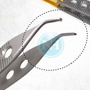 Pinzas de Tejido de Acero Inoxidable 1x2 Dientes, Delicadas y Curvadas, de la Mejor Calidad - Product Image 3