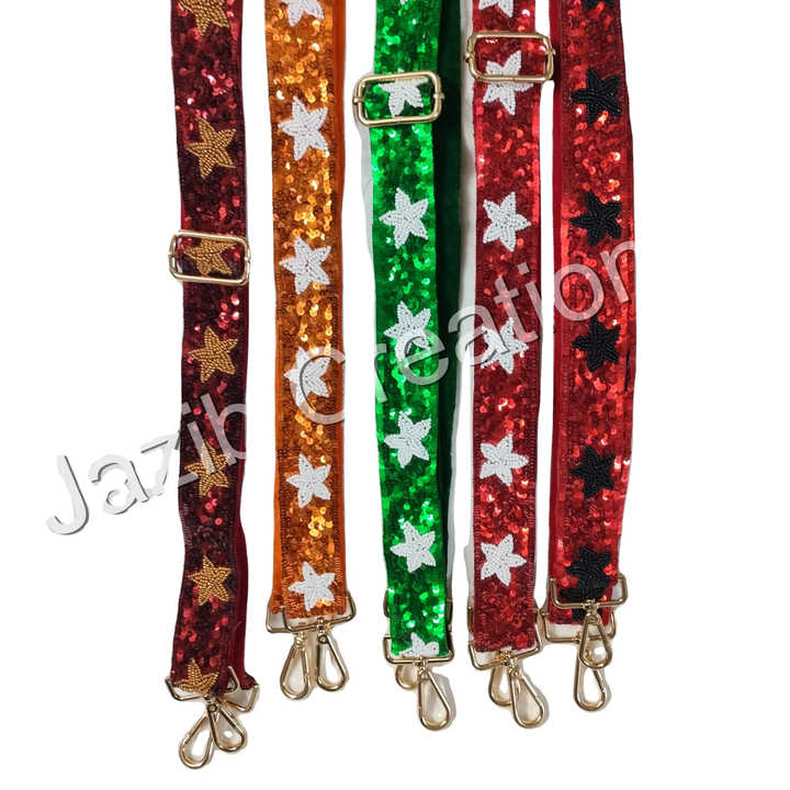 Handcrafted Stylish Durable Cotton Shoulder Bag Accessory Intricate Beadwork Embroidered Purse Strap Customizing Handbags Soft