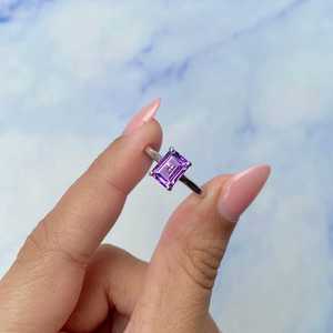 Vente en gros de bijoux en argent sterling 925 en vrac Bijoux fins pour femmes Bague en améthyste naturelle Bague éternité Vermeil - Product Image 3