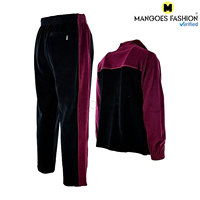Ensemble de survêtement d'hiver en velours pour homme, 2 pièces, veste zippée intégrale et pantalon de survêtement, respirant, couleur unie, délavé à l'acide, décontracté, en polaire, ajustable