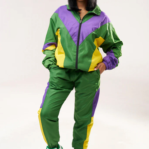 Conjunto cortavientos de dos piezas al por mayor forro de malla cremallera Impresión logotipo bordado ropa deportiva chándales para mujeres y hombres - Product Image 5