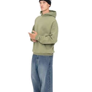 <b>Mens</b> Olive <b>Green</b> Pullover <b>Hoodie</b> Plain Sweatshirt Soft Cotton Fleece Hooded Jumper Streetwear Casual Warm Winter Fashions Wear - Product Image 2