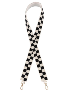 Red and Black Checkered Beaded <b>Purse</b> Strap <b>White</b> with Black Embroidery Seed Bead Checkered <b>Purse</b> Beaded Strap - Product Image 4