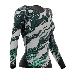 Custom <b>Women's</b> <b>Thermal</b> Compression Shirt Long Sleeve Round Neck Base Layer Yoga <b>Top</b> Sublimated Workout Wear By OVERSEAS SPORTS - Product Image 5