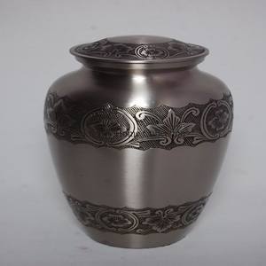 Urnas para cenizas de mesa fundidas en aluminio de Color plateado pulidas brillantes con borde de Color dorado, ollas y tarros para cenizas de diseñador hechos a mano - Product Image 3