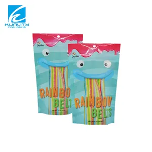 Поставщик упаковки для конфет, экологически чистый пластиковый индивидуальный принт, перерабатываемый стоячий пластиковый пакет с молнией для мастики