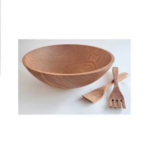 Cuenco grande de madera de Acacia para decoración de comedor, cuencos de madera de Acacia para servir ensalada con cuchara y tenedor, precio barato - Product Image 1