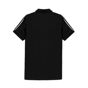 Wholesale Men Black Colour Premium Quality Casual Polo <b>Shirt</b> With <b>White</b> Piping on Shoulders and Embroidered Logo on Front - Product Image 4