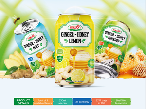 Nawon Healthy Juice Drinks Ginger Honey Deep Sea Salt Can 330ML Vietnam Fruit Beverage Wholesale Supplier HALAL Certified - Product Image 6