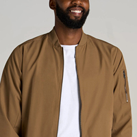 Veste en cuir et toile personnalisée, écologique, respirante, pour homme, hiver, haute qualité, mode outdoor, col montant, logo frontal
