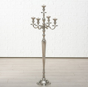 Excluisive Design Vintage New Arrival Metal Aluminum <b>Tall</b> Size Candelabra 5 Arm <b>Candle</b> Holder Silver Finished Wedding Tabletop - Product Image 2