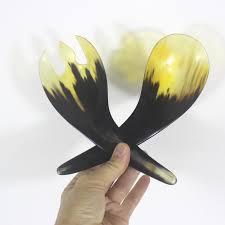 Tốt Nhất Bán Viking Sừng Salad Máy Chủ <span class=keywords><strong>Spoon</strong></span> Bộ Quà Tặng Ưa Thích Cho Tân Gia Thiết Kế Cuốn Tiểu Thuyết Bán Buôn Giá Salad Thìa Nĩa Set - Product Image 4