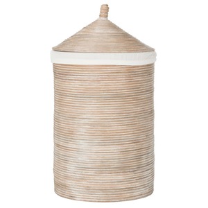 Rattan <b>basket</b> <b>with</b> conical <b>lid</b> Handmade Storage <b>Basket</b> Wholesale eco-friendly Made in Viet Nam - Product Image 1