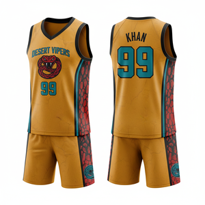 Tenues d'équipe de basketball personnalisées grandes tailles, imprimées par sublimation, 100 % polyester, séchage rapide, respirantes, design 2026 - Product Image 1