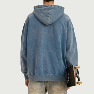 Sudadera con Capucha Oversize para Hombre, con Logotipo Personalizado, Estilo Vintage Lavado Ácido, 100% Algodón Pesado, Sin Cordones, Forro Polar, Bordada, para Invierno - Product Image 3